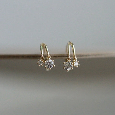 Hot Sale Fashion INS Pure 925 Sterling Silver Layered Shiny Zircons Crystal Small Hoop Earrings for Women Girls Jewelry
