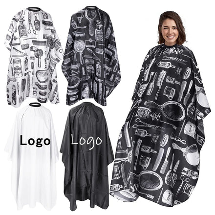 Custom Logo Designer Waterproof Hairdresser Haircut Styling Salon Barber Cape Makeup Apron Hair Cutting Gown Capes with Snap