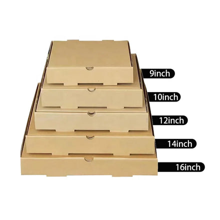 16 18 Inch White Kraft Custom logo Design Food Pizza Packaging Box Cheap Personalized Corrugated Brown Paper Pizza Boxes Carton