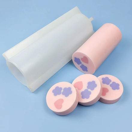 LIKEYOU ZK-ST08 Silicone Tube Soap & Mousse Sandwich Cake Mold 7.2cm Diameter Handmade Mold with Silicone Hose Cake Tools