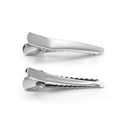 Wholesale Custom Silver Fashion 3.5 CM Metal Hair Clips with Rivets for Girls Accessories-Gift Occasion