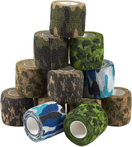 Tactical Hunting Outdoor Self Adhesive Bandage Wraps Cohesive Vet Tape for First Aid (Camo Designs)