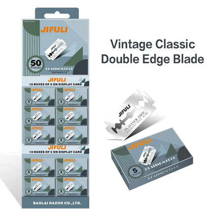 50pcs/Pack Classic Double Edge Razor Blade for Men Shaving Platinum Edge Blade Germany Blade Private Logo Available GF-4032