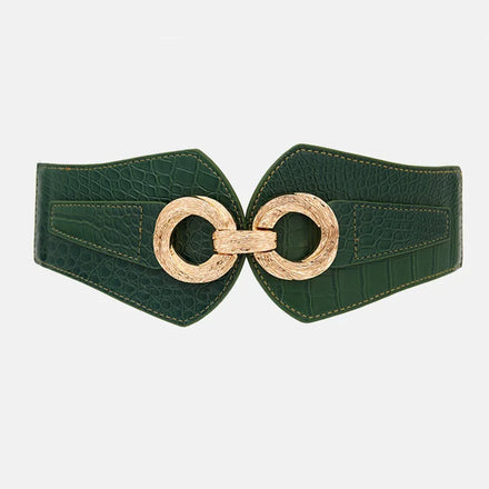 Individual Elastic Belt Women's Wide Green Waist Double Circle Sweater Waistband Women's Belt