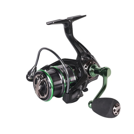 KALIOU RX1500 Bearings Waterproof Left Hand Baitcasting High Speed Spinning Fishing Reels 5.2:1 Gear Ratio Black+Green for