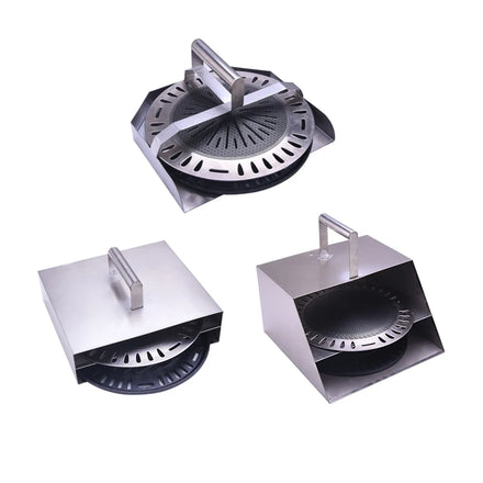 BBQ Accessories Commercial Bbq Plate Bbq Net Storage Box Stainless Steel Handle Design