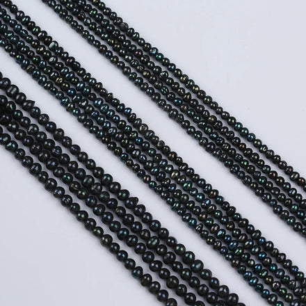 Natural Black Freshwater Potato Pearls Beads Strands Grade a 3-5mm Sizes Third Party Certified