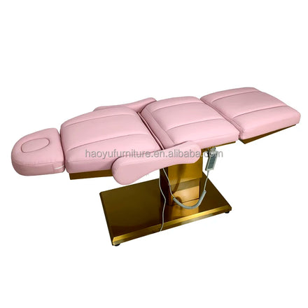 Luxury 3 Motors Contemporary Metal Beauty Bed pink Facial Bed Chair Electric Foldable Massage Bed Artificial Leather Cover 300KG
