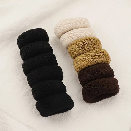 Genya Coloured Thick Stretch Rubber Bands Seamless Hair Bands Large Hair Elastics Ponytail Holders for Women