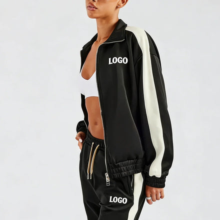 Factory Custom Made Team Name Color Zip up Fleece Hoodie and Pants for Cheer Leading Gymnastics Dance Team Practice Warm-up Wear