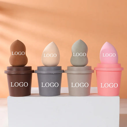 Custom Logo Beauty Makeup Sponge Holders Private Label Cosmetics Blender Sponge Latex Free Soft Makeup Sponge