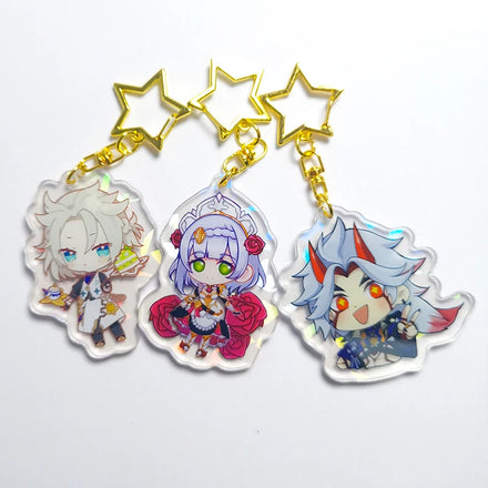 Custom Double Sided Printing Acrylic Charm Transparent Cartoon Acrylic Keychain for Gift Promotion