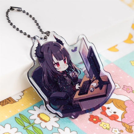 Customized Different Styles Exquisite Epoxy Resin Holographic Custom Printing Acrylic Keychain Manufacturer