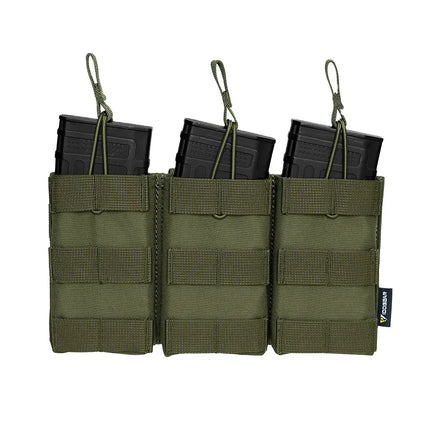 IDOGEAR Open Top 500D Nylon Fastmag Modular Triple Mag Pouch 5.56 Magazine Pouch Tactical Pouch Molle Mag Carrier