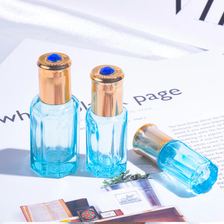 Small Mini Size Colorful Glass 5ml Roll on Rollerball Bottle with Metal for Screen Printing for Facial Cleanser