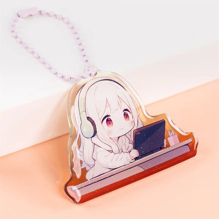 Hot Selling Custom Acrylic Keychain Printed Anime Acrylic Charm Epoxy Resin .Gradient Anime Keychain