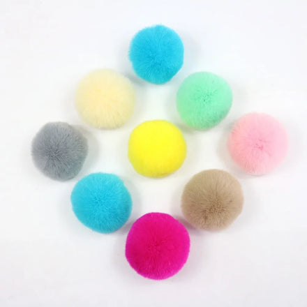 Ball for Bag Keychain Toy Shoe DIY Accessory Soft Furry Mini Pompons Fluffy Faux Rabbit Fur Lovely Classic Custom Gift Dyed