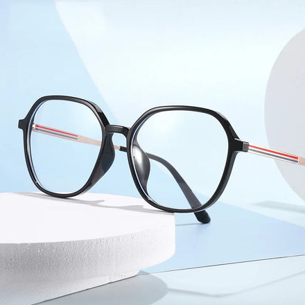 Retro Women Anti-blue Light Blocking Metal Frame Glasses Optical Computer Eyeglasses