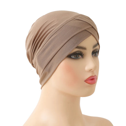 2022 Cross Front Islamic Underscarf Hijab Cap Inner Hijab Undercaps Bonnet Autumn Muslim Cap for Women