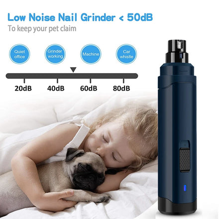 USB Rechargeable 2-Speed Electric Paw Grinder for Pets Small Foldable Dog Paw Nail Trimmer for Cats Birds Cleaning