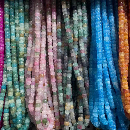 2025 Crystal Wholesale Colorful 6x8m Tube Glass Beads Diy Bracelet Necklace Jewelry Imitation Agate Bead
