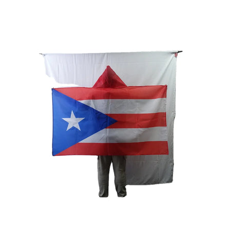 150x90cm Custom Size Logo Cheering Fan Cape Body Flag Puerto Rico National Shawl Flag for Football Events Sports Games