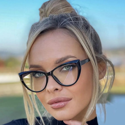 Cat Eye Frame Pointed Lightweight TR90 Eyeglasses Blue Light Blocking Glasses Myopia Glasses Frame Flat Glasses 2026