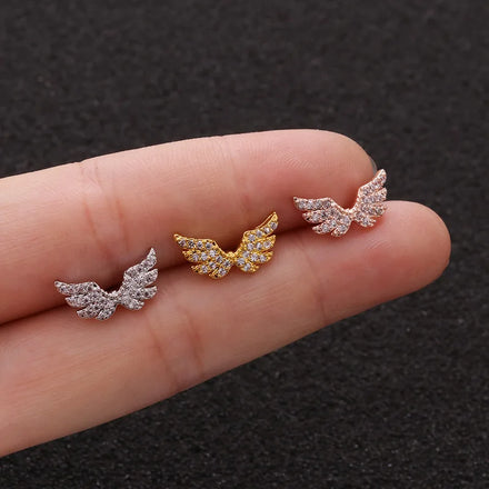 Stud Earring Girls Jewelry Mini Zircon Cross Ear Piercing Earring for Women Stainless Steel Cartilage Tragus Piercing