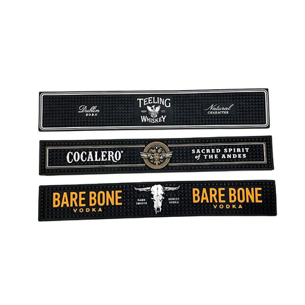 OEM Beer Mat Printed Logo PVC Spill Mats Free Steel Bar Runner