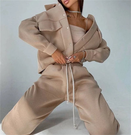Custom LOGO Women's Jacket Hoodies Casual Pants Suit Sudadera Long Sleeve Outdoor Hoodie 2 Piece Sets Sweatshirt for Women Set