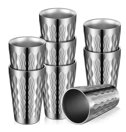 10oz 12oz 15oz Double Wall Drinking Glasses Unbreakable Stackable 304 Stainless Steel Tumble Beer Cup