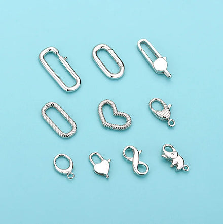 S925 Sterling Silver Necklace Bracelet Buckle Connection Clasps for Jewelry Making Handmade DIY Accessories Buckle Snap Hook