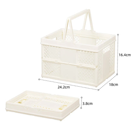 Hot Sell Muti-function Medium Size Desktop Foldable Plastic Basket Creative Home Picnic Collapsible Storage Crates With Handle