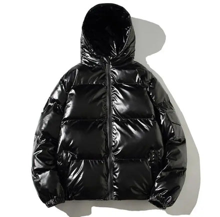 Bright Solid Color Down Jacket High Quality Winter Outwear Men Bubble Puffer Down Coat With Hooded