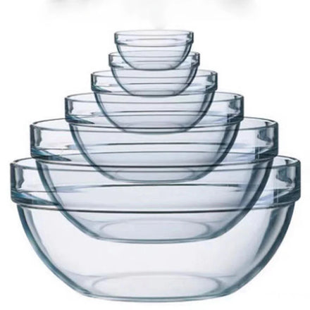 Wholesale Customized Eco-Friendly Round Tempered Glass Heat Resistant Salad & Vegetable Dinnerware Bowl