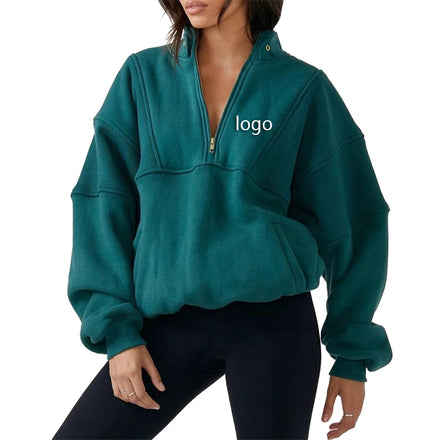 Custom Heavyweight Pullover Warm Fleece Cotton Hooded Sweatshirt Woman Blank Cropped Oversized Crewneck Zip up Couple Sweatshirt