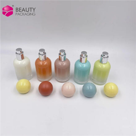 30ml Vintage Round Parfum Spray Custom Gradient Color Thick Bottom Glass Perfume Bottles