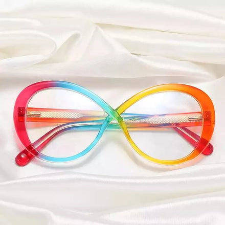 2025 Custom Rainbow Colorful Reading Glasses Optical Frames Anti Blue Light Eyewear Women Eyeglasses Frames