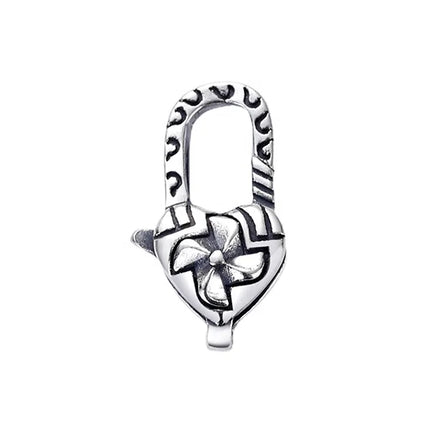 Black & Silver Finishing 925 Windmill Lobster Claw Clasp Oxidized Sterling Silver Lock for DIY Jewelry Designer