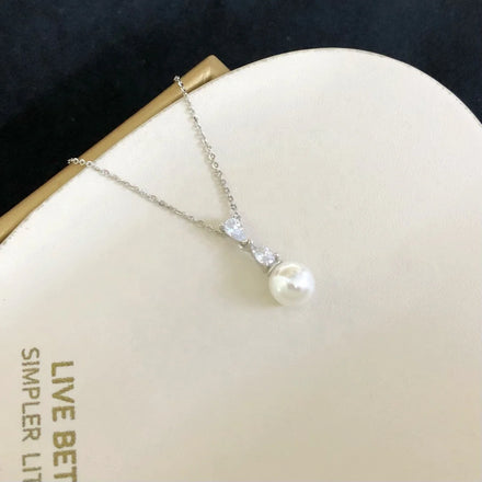 P1534 8-9mm DIY Natural Freshwater Pearl Charm Pendant Necklace Accessory 925 Sterling Silver Jewelry for Women Without Chain