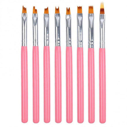 8pcs/set Nail Pen Brush Nail Glue Phototherapy Pen Suitable Use Gel Draw Manicure Painting Flower Nail Tool