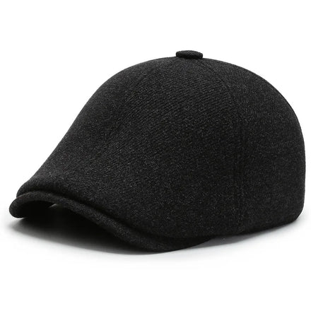 New Middle Aged Elderly Men Winter Hat Mens Black Flat Caps Outdoor Old Man Hat Warm Ear protection Cotton Ivy Hat