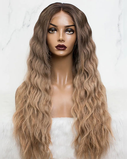 Hot Selling Virgin Human Hair Wig Ombre Blonde Color Body Wave Hair Extensions Lace Front Wigs With Pre Plucked Hairline
