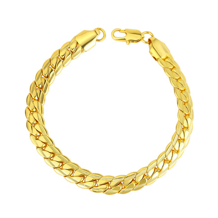 New Fashion Men and Women Cuban Chain 18K Gold-plated Jewelry Trend Versatile Cuban Bracelet Fashion Jewelry Bracelet