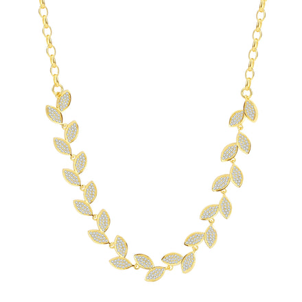Stylish Exquisite Lady's Flower Necklace 18K Gold-plated Geometric Leaf Flower Versatile Charm Necklace Fashion Jewelry Necklace