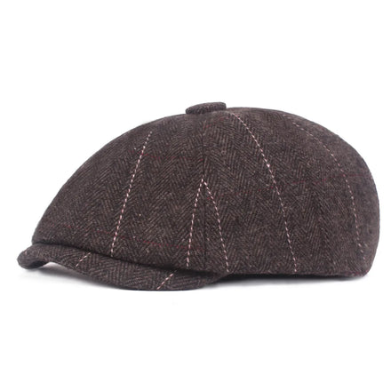 Wholesale Stripped Men's Beret Hat 8 Panels Newsboy Cap for Casual & Sports for Autumn Winter Painter