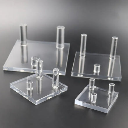 Wholesales Acrylic Display Stand Clear Three Peg Display Easel Stands for Rock Mineral Crystal Small Collectibles