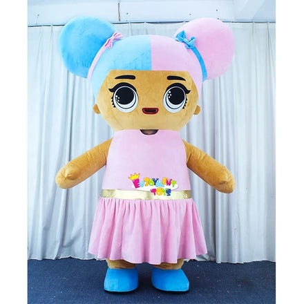 Colorful and Customizable Inflatable Lol Doll Girl Mascot Costume Girl Plush Advertising Party Adult Costume for Sale Handmade