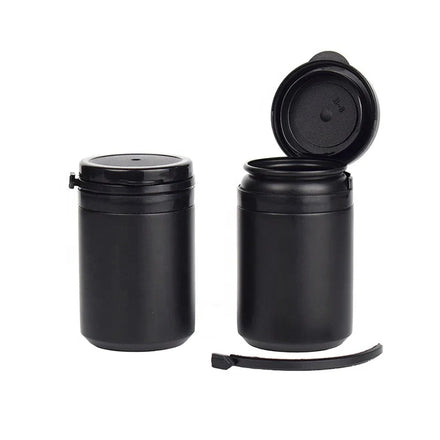 Empty 60ml 80ml Empty Black Round PE Plastic Pharmaceutical Bottle Capsule Pill Container with Flip Over Cap