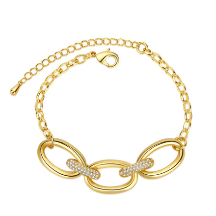 2022 New Fashion Women's Geometry Bracelet 18K Gold Plated High Quality Zircon Geometric Round Bracelet High Jewelry Bracelet